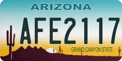 AZ license plate AFE2117