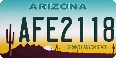 AZ license plate AFE2118