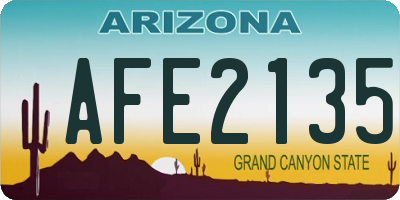 AZ license plate AFE2135