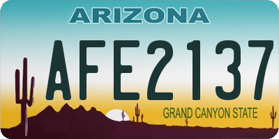 AZ license plate AFE2137