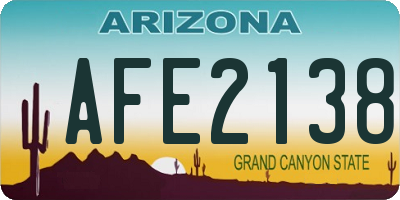 AZ license plate AFE2138