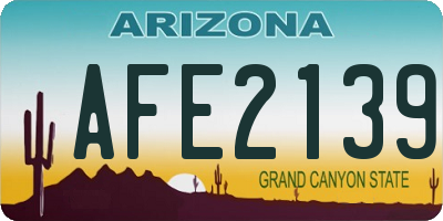 AZ license plate AFE2139