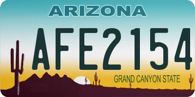 AZ license plate AFE2154