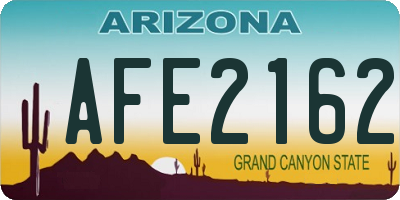 AZ license plate AFE2162