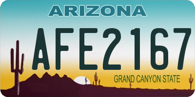 AZ license plate AFE2167