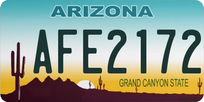 AZ license plate AFE2172