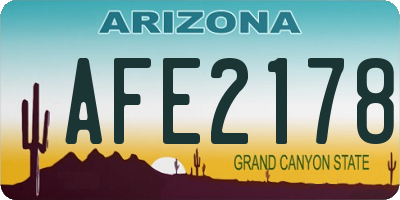 AZ license plate AFE2178