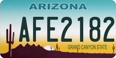 AZ license plate AFE2182