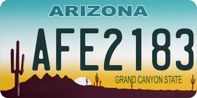 AZ license plate AFE2183