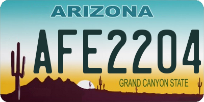 AZ license plate AFE2204