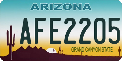 AZ license plate AFE2205