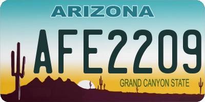 AZ license plate AFE2209
