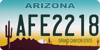 AZ license plate AFE2218