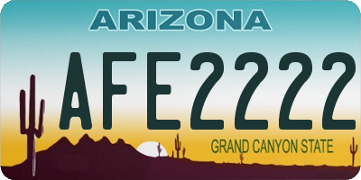 AZ license plate AFE2222