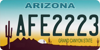 AZ license plate AFE2223