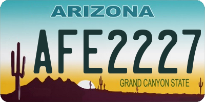 AZ license plate AFE2227