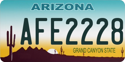 AZ license plate AFE2228