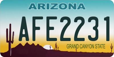 AZ license plate AFE2231