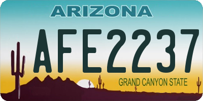 AZ license plate AFE2237