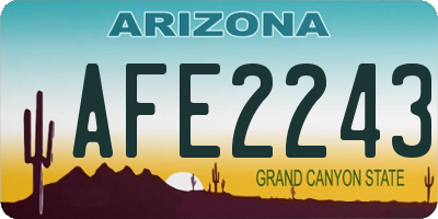 AZ license plate AFE2243