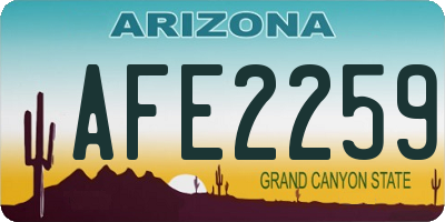 AZ license plate AFE2259