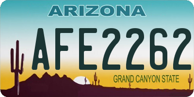 AZ license plate AFE2262