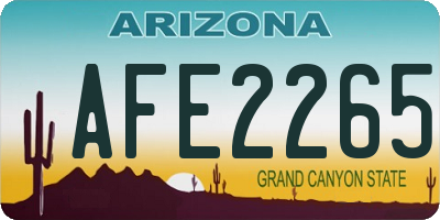 AZ license plate AFE2265
