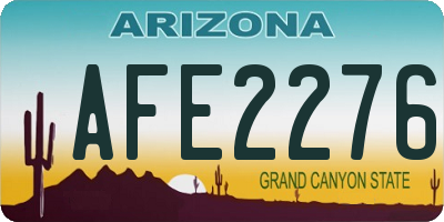 AZ license plate AFE2276