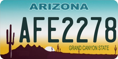 AZ license plate AFE2278