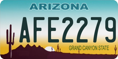 AZ license plate AFE2279