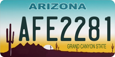 AZ license plate AFE2281