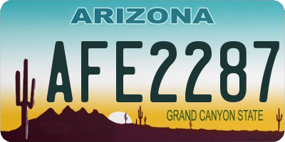 AZ license plate AFE2287