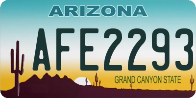 AZ license plate AFE2293