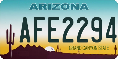 AZ license plate AFE2294