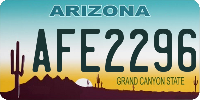 AZ license plate AFE2296