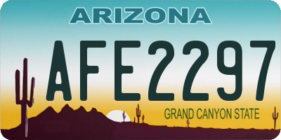 AZ license plate AFE2297