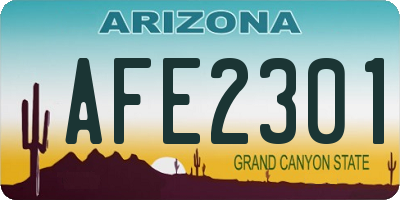 AZ license plate AFE2301