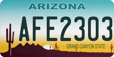 AZ license plate AFE2303