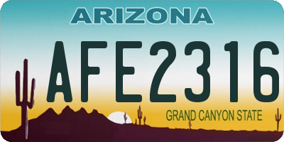 AZ license plate AFE2316