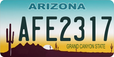 AZ license plate AFE2317