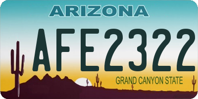 AZ license plate AFE2322