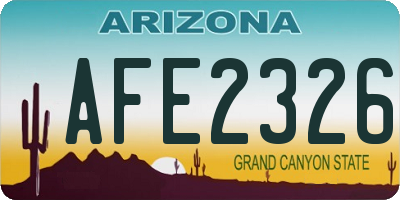 AZ license plate AFE2326
