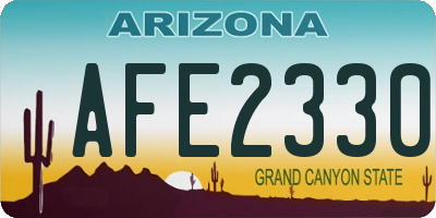 AZ license plate AFE2330