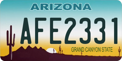 AZ license plate AFE2331
