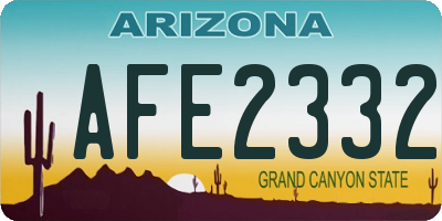 AZ license plate AFE2332