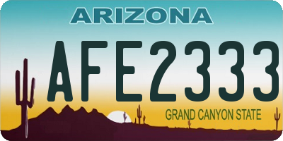 AZ license plate AFE2333