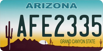 AZ license plate AFE2335