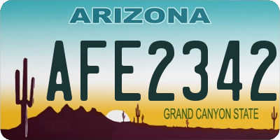 AZ license plate AFE2342