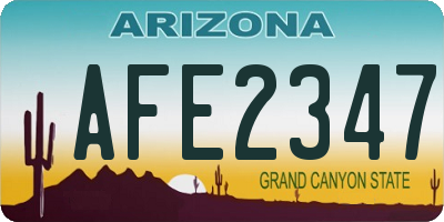 AZ license plate AFE2347