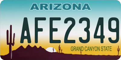 AZ license plate AFE2349